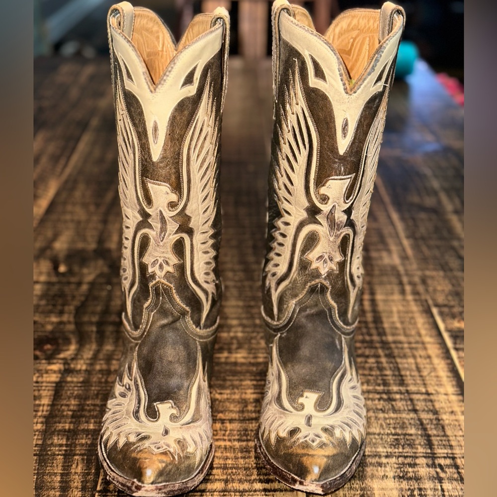 Old Gringo Eagle Inlay Boots Size 8.5